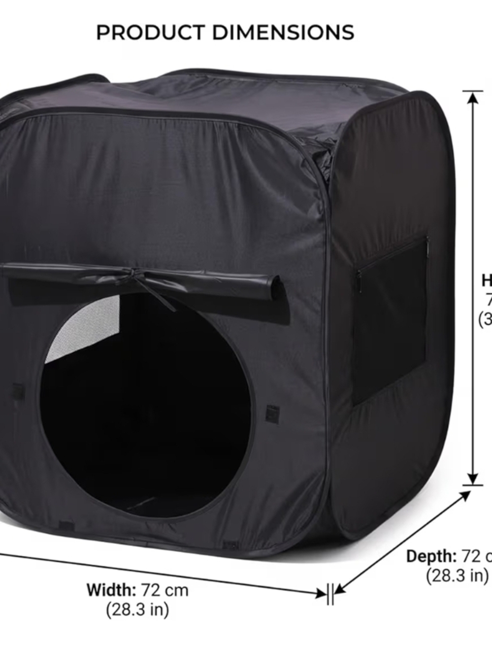 Kids Play Tent Cube — Dark Gray Sensory Hideaway - Picture 3 of 8